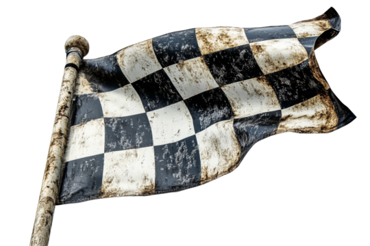 Classic checkered flag with a vintage appearance