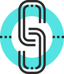 link building flat line web icon concept