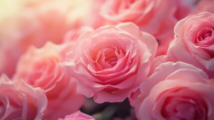Close-up of Pink Roses with Soft Focus
