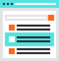 search results flat line web icon concept