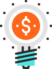 smart solution flat line web icon concept