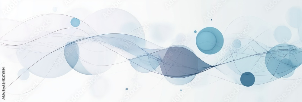 Poster abstract geometric network pattern interconnected circles lines minimalist design