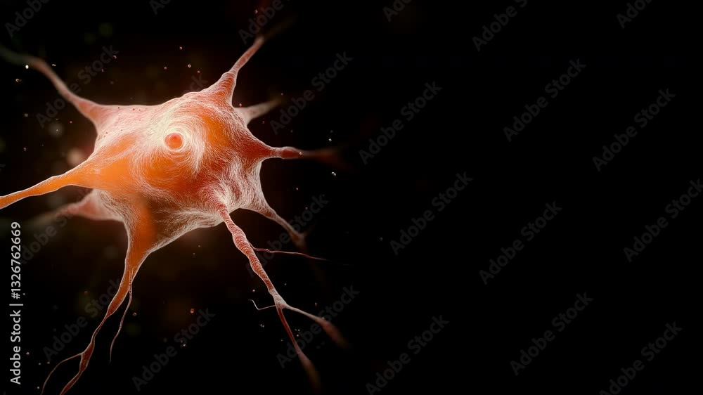 Poster a red cell with a black background