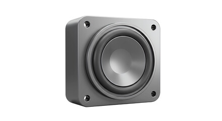 Fototapeta premium Isolated Gray Speaker on White Background for Music Audio System
