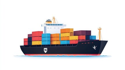 Colorful container freighter
