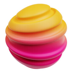 gradient abstract shape 3d icon isolated on the transparent background