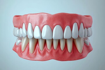 Obraz premium Gum Disease Symptoms and Gingivitis Causes Inflammation and Swelling of Gums Redness Bleeding in Dental Health Oral Hygiene Treatment and Prevention