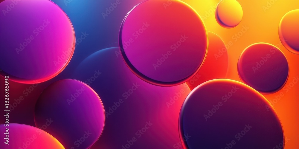 Poster colorful orbs in vibrant hues create a mesmerizing visual display in an abstract design