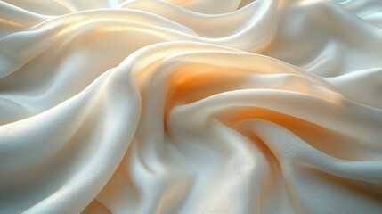 Obraz premium Abstract Creamy Silk Fabric Texture With Light Reflecting Delicate Folds