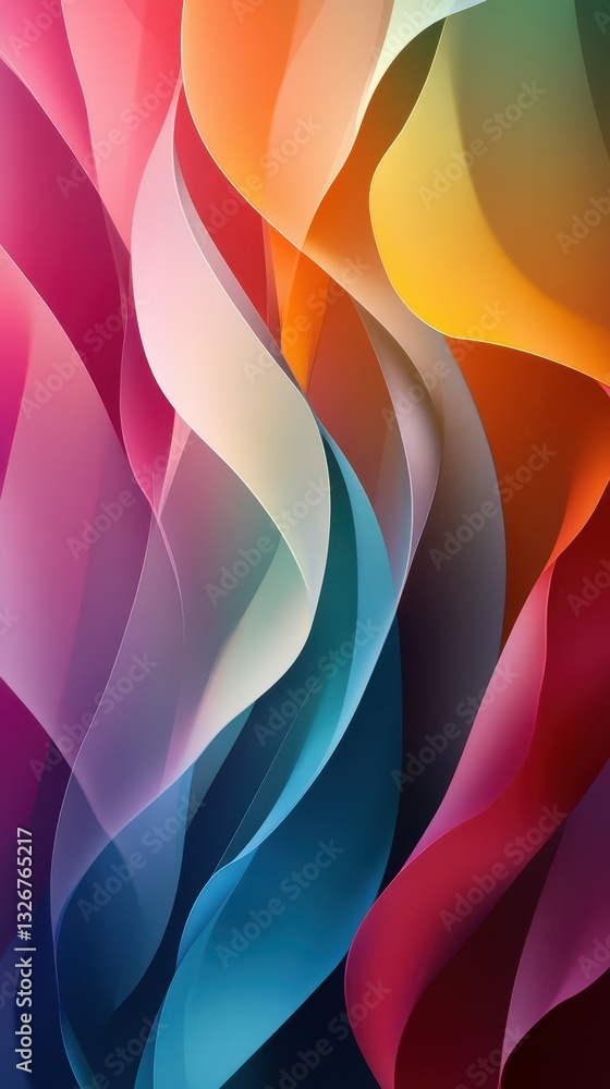Aufkleber colorful abstract waves flowing smoothly through a gradient spectrum showcasing vibrant hues and dyn