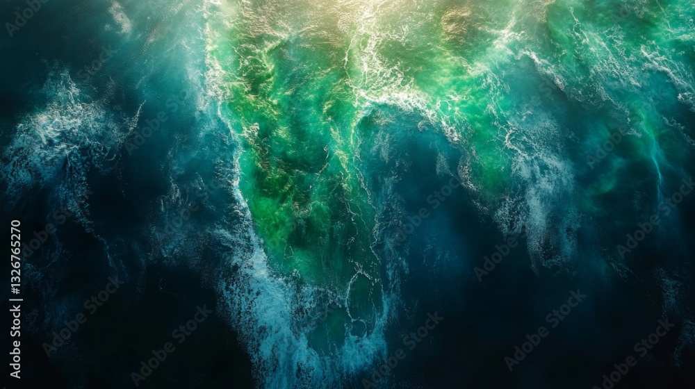 Poster advanced satellite technology captures detailed views of ocean currents and surface interactions, fa
