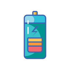 Vector Illustration of a Battery with Lightning Bolt - Symbol for Energy, Power, and Electricity
