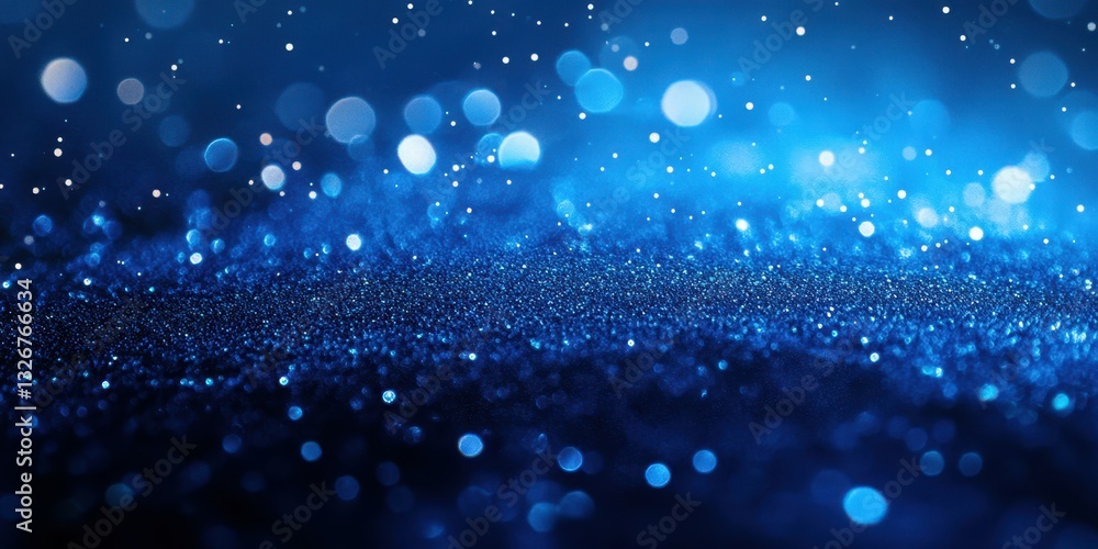 Poster sparkling blue bokeh background filled with shimmering particles and light reflections enhancing a d