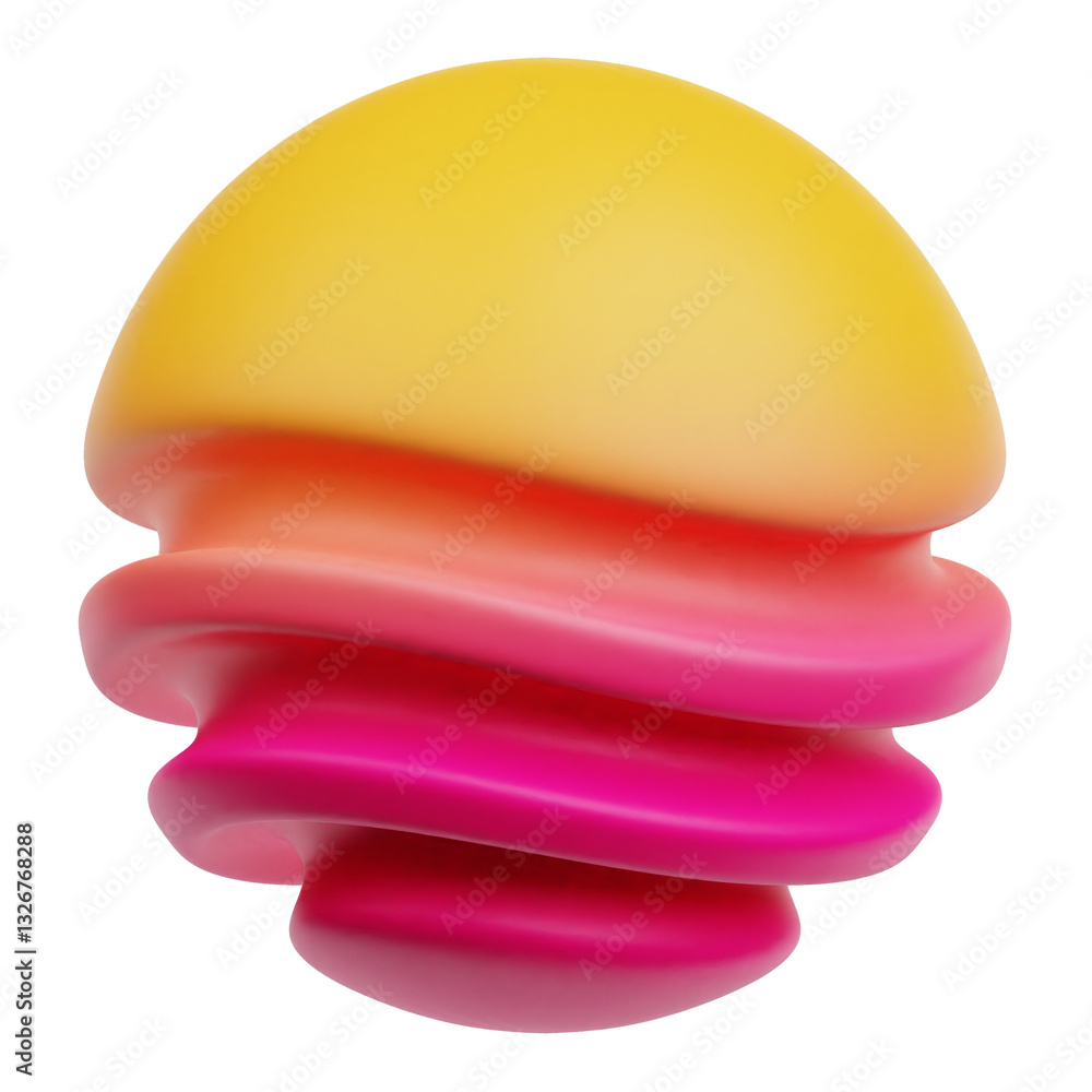 Poster gradient abstract shape 3d icon isolated on the transparent background