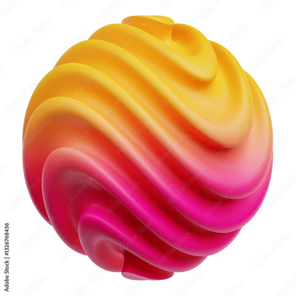 Poster gradient abstract shape 3d icon isolated on the transparent background