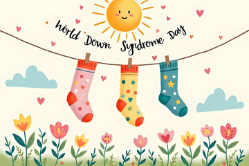 A colorful banner image design created for world down syndrome day 2025