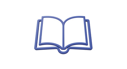 Open Book Icon Depicting Knowledge and Education on White Background