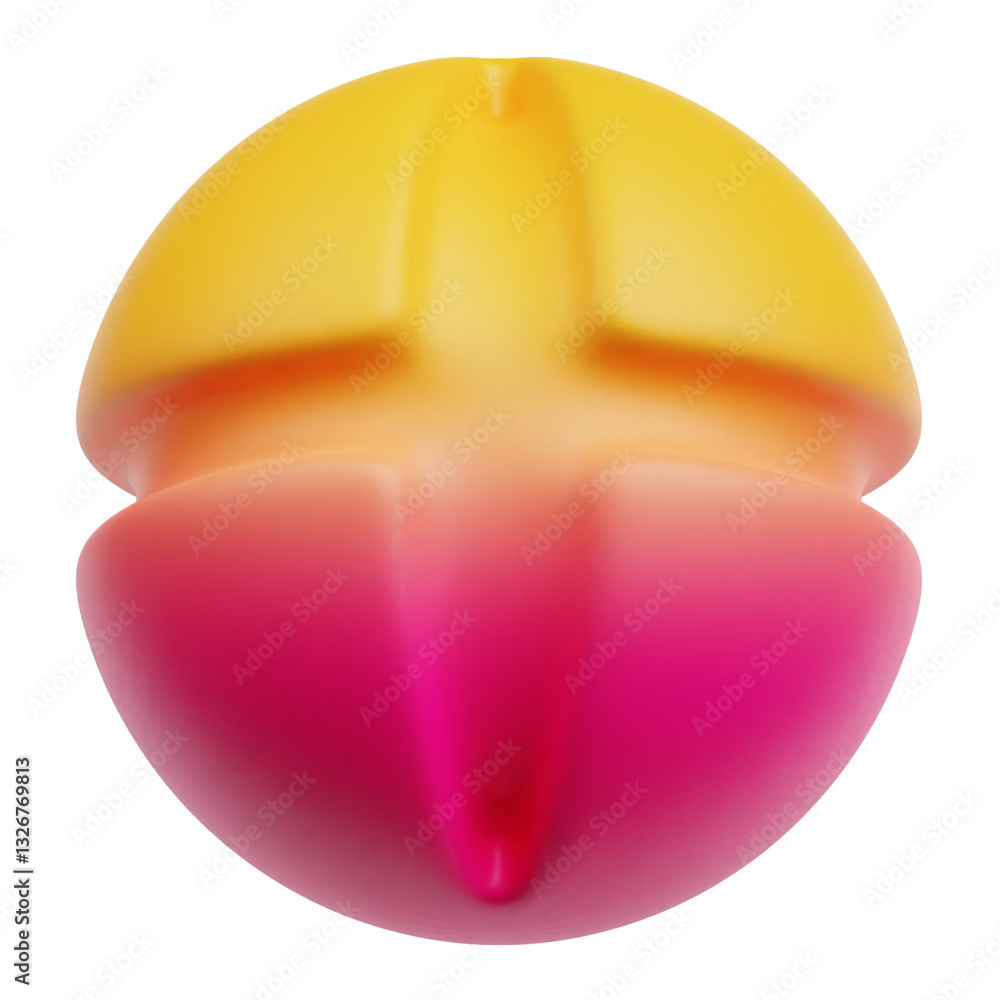 Aufkleber gradient abstract shape 3d icon isolated on the transparent background
