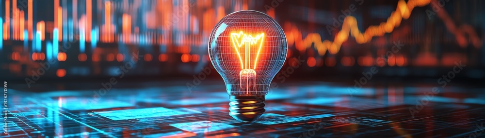 Poster light bulb representing a brilliant idea