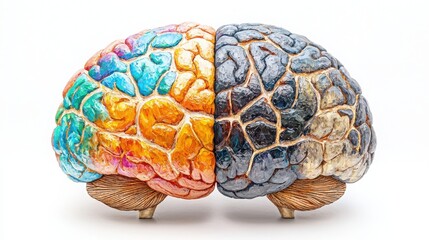 Obraz premium Psychological Contrast: The Battle Between Emotion and Logic