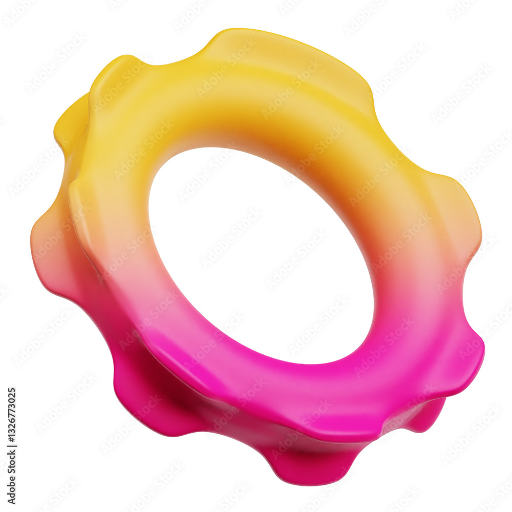 Aufkleber gradient abstract shape 3d icon isolated on the transparent background
