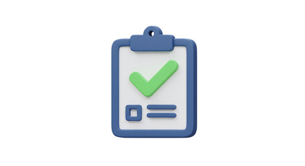 Fototapeta premium Clipboard with Green Check Mark Indicates Task Completion Success