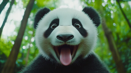 Obraz premium Cute panda illustration.