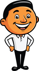 male cartoon character vector mascot illustration white background