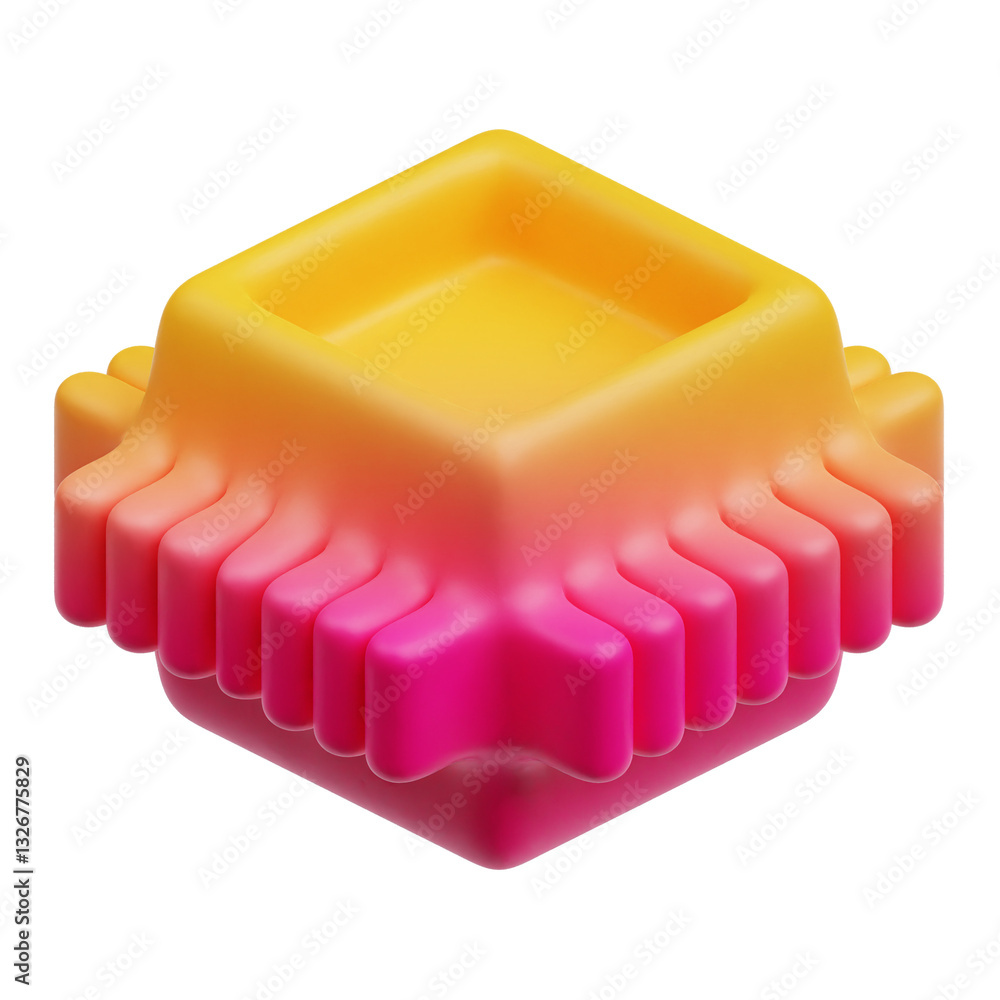 Poster gradient abstract shape 3d icon isolated on the transparent background