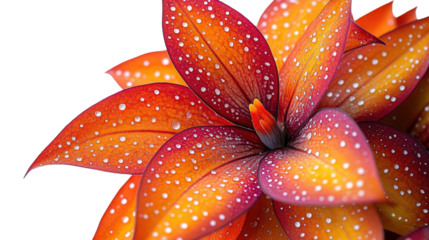 Exotic Floral Fantasy: A captivating close-up of a vibrant, multi-hued flower with striking spotted petals, showcasing intricate details and a mesmerizing visual appeal.