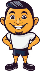 male cartoon character vector mascot illustration white background
