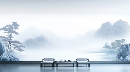 Chinese landscape artistic conception scene