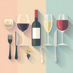 icon, illustration set for food and drink