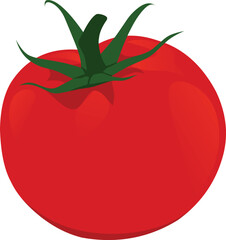 Red tomato isolated on white