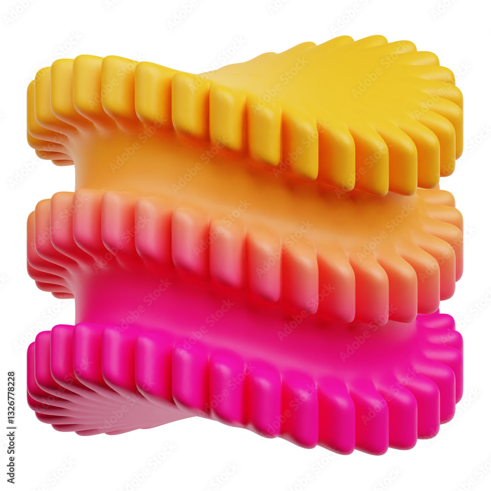 Poster gradient abstract shape 3d icon isolated on the transparent background