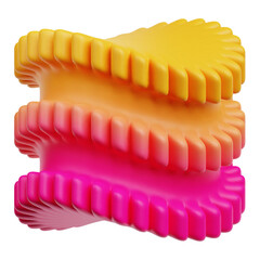 Obraz premium gradient abstract shape 3d icon isolated on the transparent background