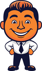 male cartoon character vector mascot illustration white background