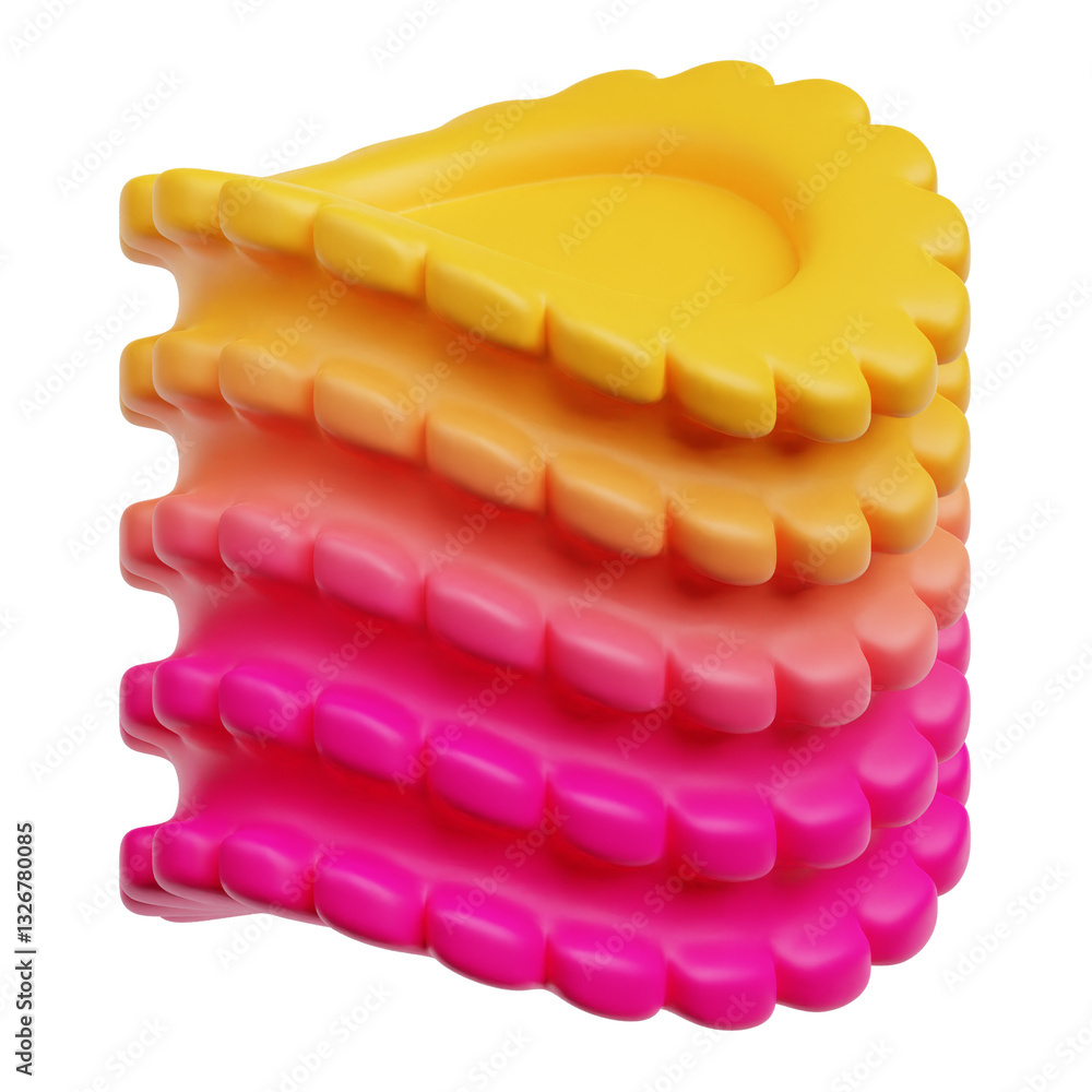 Poster gradient abstract shape 3d icon isolated on the transparent background
