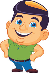male cartoon character vector mascot illustration white background