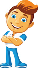 male cartoon character vector mascot illustration white background