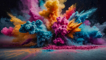 Colorful powder explosion.