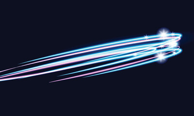 PrintHorizontal speed lines connection vector background. Futuristic dynamic motion technology blue glowing lines air flow effect. Racing cars dynamic flash effects city road with long exposure. 