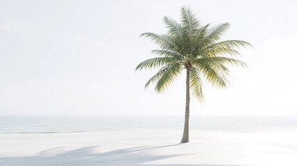 Obraz premium a coconut tree isolated on a white background