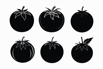 Set of currant tomato fruit vector illustration.