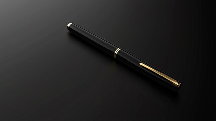Realistic mockup of a high-end business pen with logo placed on a luxury desk
