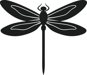 Elegant Dragonfly Silhouette Vector for Spring and Nature-Themed Designs