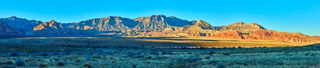 Desert Mountain Panorama at Golden Hour Overlook in Nevada