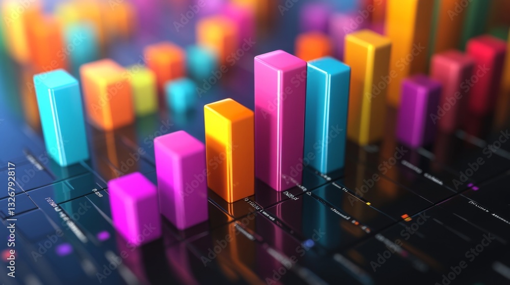 Aufkleber a colorful d bar graph visualizing the sales performance of different product categories in a retail