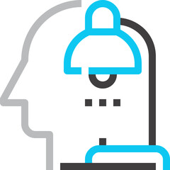 overtime work flat line web icon concept