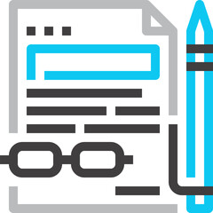 contract flat line web icon concept